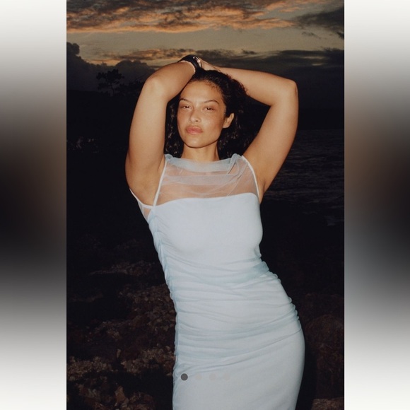 Anthropologie NWT En Elly Mesh Slim Midi Dress size XS. - Picture 3 of 15